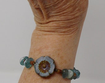 Czech Flower Gemstone Bracelet