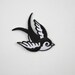 Swallow (Black, Left) Iron On/ Sew On Embroidered Cloth Patch Badge Appliqué hot fix stitch bird UK SELLER Size: 7cm x 6.1cm