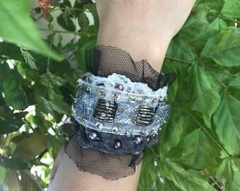 Boho Shabby Chic/Rocker Lace Cuff Bracelet