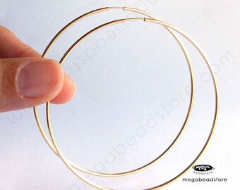 65mm Large Gold Filled Hoop Earring Endless Hoop earwire F336GF - 2 pcs