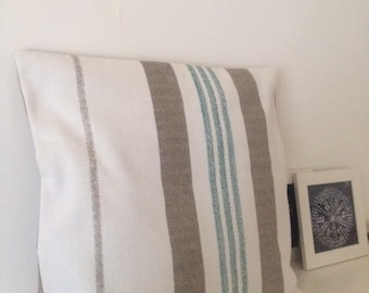 Basketweave thick Pinstripe cotton Cushion cover