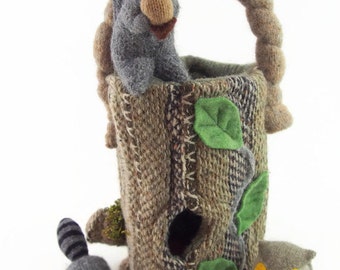 Waldorf Toy Bag, waldorf toy, stuffed toy, eco friendly toy, all natural toy, upcycled toy, Easter Basket, Easter bag, child's toy