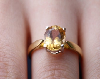 3ct Imperial Topaz Ring Yellow Gold Ring