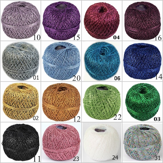 Metallic yarn crochet knitting yarn shine glitter yarn