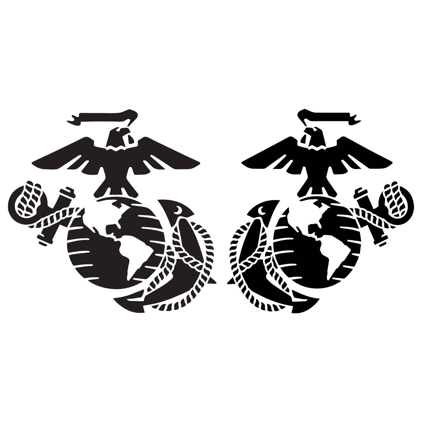 Set Of 2 Usmc Marines Eagle Globe Anchor Ega Logo Vinyl Decal 