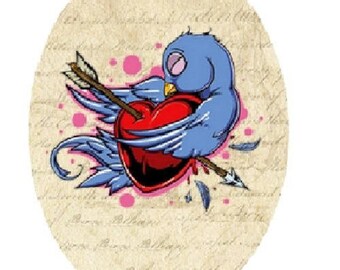 pretty vintage bird, 30x40mm