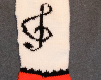 Treble Clef Personalized Knit Christmas Stocking