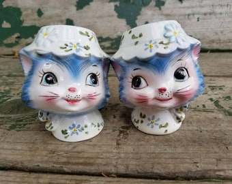 Vintage, Lefton Miss Priss, 1511, Salt and Pepper, Cat, Kitten Salt and Pepper