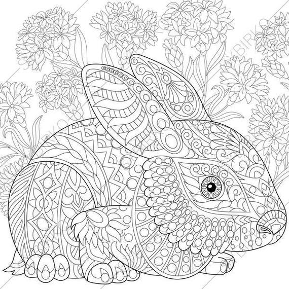 Easter Bunny. Rabbit. Hare. 3 Coloring Pages. Animal coloring