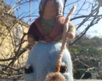 Needle Felted Wool Figure - Mrs. Thaw