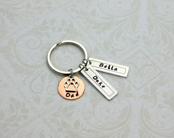 Personalized Dog Dad Keychain, Dog Dad Gift, Father's Day Keychain, Dog Mom Gift, Mother's Day, Cat Dad, Cat Mom, Birthday,Fur Baby