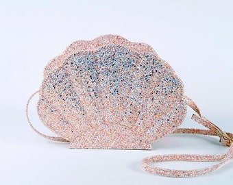 opal iridescent glitter sea shell bag mermaid bag