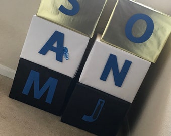 Custom Name Boxes perfect for your next birthday party, baby shower or room decor.