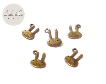 20 charms 12x10mm brass Bunny rabbit / animal-53