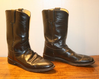 Size 9,JUSTIN MENS Boots,womens boots,mens boots 9,mens cowboy boots size 9,womens boots 1,mens cowboy boots,black cowboy boots,justin boots