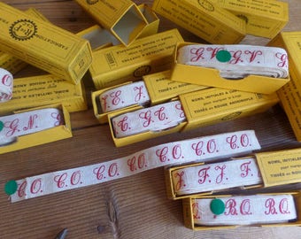 Vintage french laundry labels letters Large size Linen kitchen cloth....