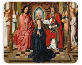 Mousepad - Coronation Of The Virgin - Catholic Gift - Religious Mousepad - Virgin Mary Mousepads - Holy Trinity