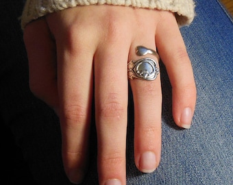 Claddagh Ring, Claddagh Heart Ring, Irish Ring, Claddagh Spoon Ring, Silver Spoon Ring, Celtic Ring, Heart Hand Ring, Irish Promise Rings