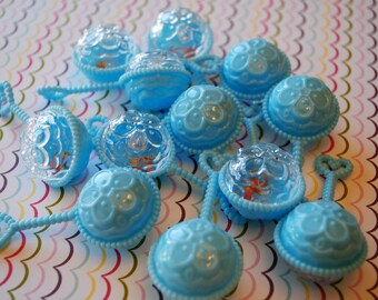 Blue- Plastic Baby Rattles- 1 dozen