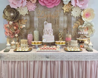 17 pcs - PAPER FLOWER BACKDROP - All flowers in image - dessert table flowers - home decor - baby room decoration - Kardashian baby shower