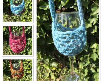Wine Glass Holder, Wine Glass Necklace, Wine Glass Holder, Wine Glass Lanyard, Wine Glass Sleeve, White Elephant Gift
