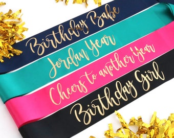 Birthday Party Sashes - Fun Birthday Sashes Any Age - Birthday Sash - Milestone Sash - Gift Sashes