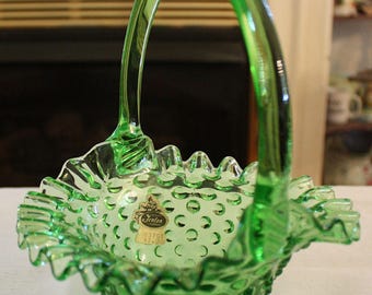 Vintage Fenton Springtime Green 3837 GT Basket