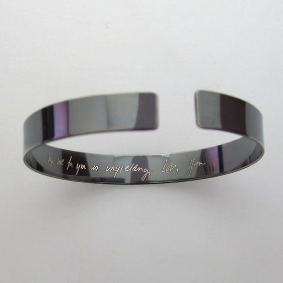 Actual Handwriting Engraved Bracelet Custom Text