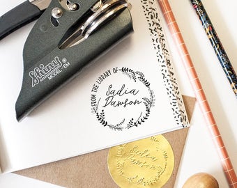 Custom Seal Embosser, Book Plate, Book Stamp, Library Stamp, Library Embosser, Book Embosser, From the Library of Embosser, Book Lover Gifts