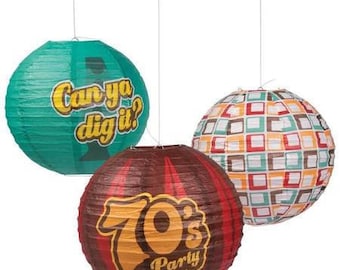 3/ My 70's Party Lanterns / Party decorations / 70's theme party / party lanterns / 70's