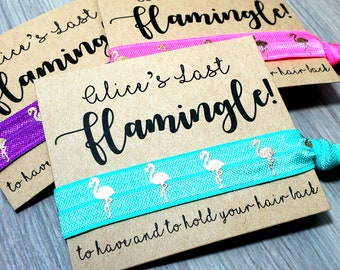 Last Flamingle Hair Tie Favors | Bachelorette Party Favors | Bachelorette Hair Ties Favors | Flamingo Hair Tie Favors | Flamingo Theme