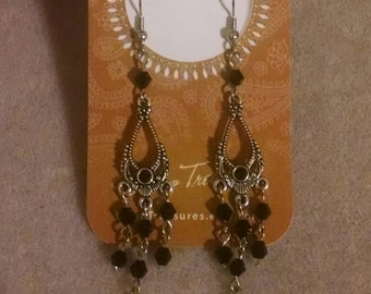 Black Chandelier Earrings