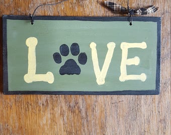 Dog Lovers Wood SIgn