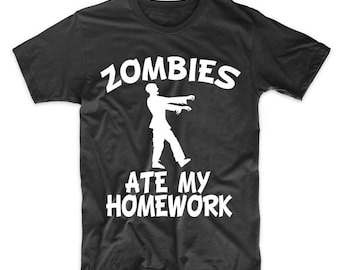 Zombies Ate My Homework Funny Zombie T-Shirt