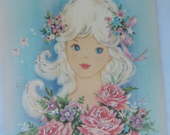 vintage greeting card assortment 1950s novelty card collection glittery occasion ephemera