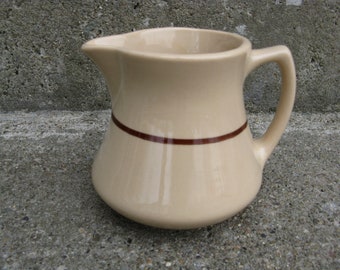 restaurant ware pitcher Wellsville china san tan brown ironstone rustic country french farmhouse