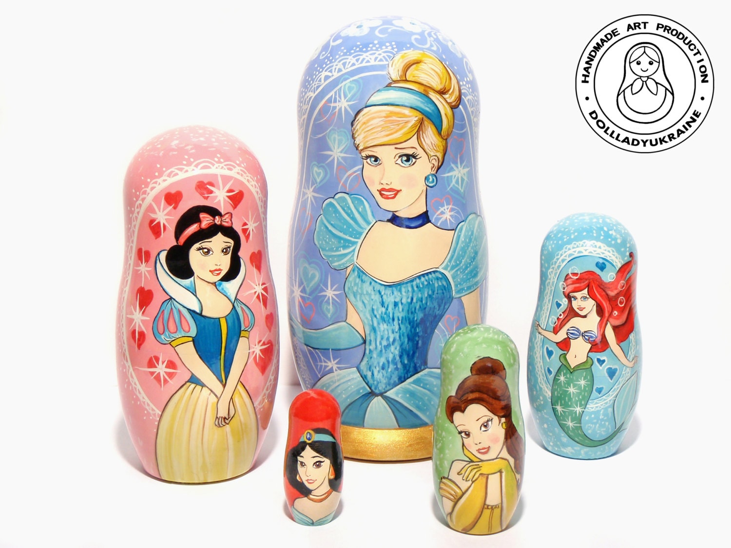 Disney Princess Nesting Dolls 5 pcs 16 cm Gift for Girls