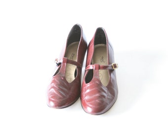Burgundy Red Mary Janes - Size 75