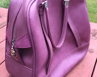 1960s American Tourister Plum Overnight Bag