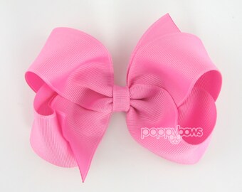 Girls Hair Bows, Pixie pink hair bow, 4 inch hair bows, big hair bows, boutique bows, large hair bows, girl hair bows, toddler hairbow