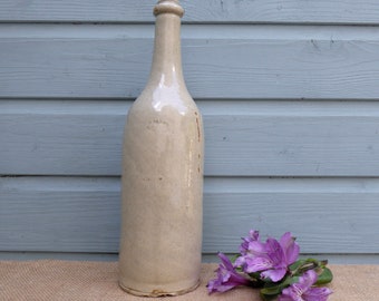 French Vintage bottle, Ink Bottle, Stoneware Bottle, Salt Glazed Bottle, Antique old Bottle, Handmade bottle, Vintage Kitchen, Country Decor