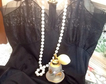 Vintage Van Raalte Full Slip Black Sheer Lace sz 36