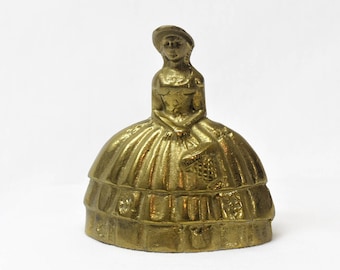 Vintage Brass Bell, Southern Belle Collectible Figurine Bell, Table Bell Hand Bell