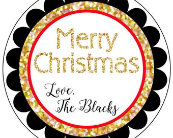 merry christmas stickers gold and black holiday stickers