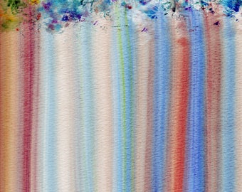 Stripes and Sponged Watercolor Background