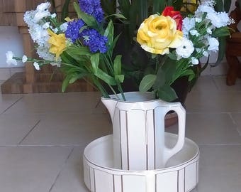 Art deco pitcher and wash bowl set