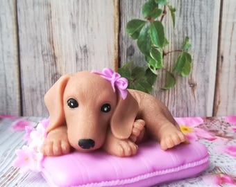 Dachshund On Pillow Mold Doggie Mold Dachshund Mold Dachshund Puppy Mold Pretty Doggie Mold Silicone Mold Dachshund