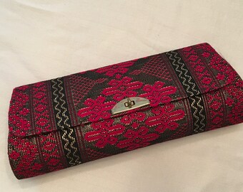 Red Black and Gold Brocade Evening Bag