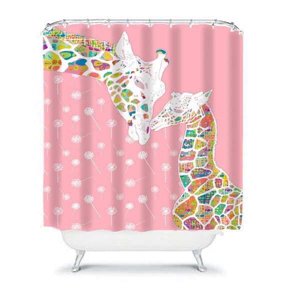 Giraffe Dusche Vorhang Rosa Duschvorhang Kinder