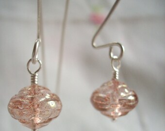 Simple Pink Rose Earrings